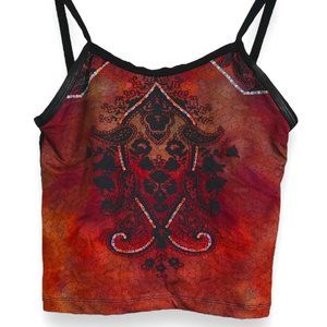 RARE Vintage Hot Skins Bodywear Cropped Tank with Shelf Bra New 90's Y2K